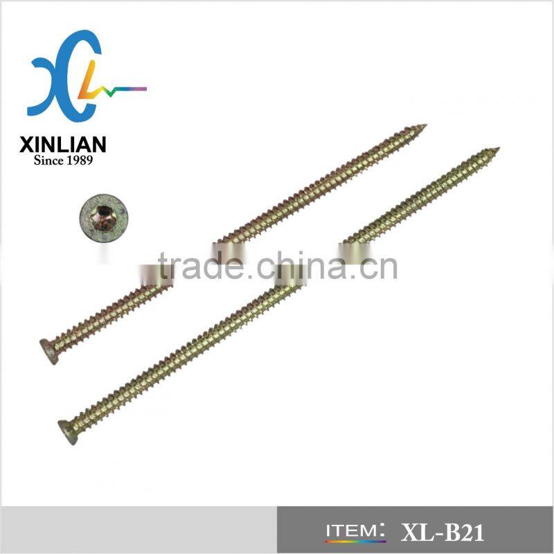 Full thread yellow zinc window screw/concrete screw supplier XL-B21