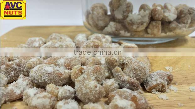 Cashew coated with coconut powder and sugar