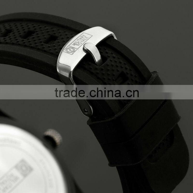 Military Royale Men's Black Rubber Strap Best Fashion Plastic Watch MR077