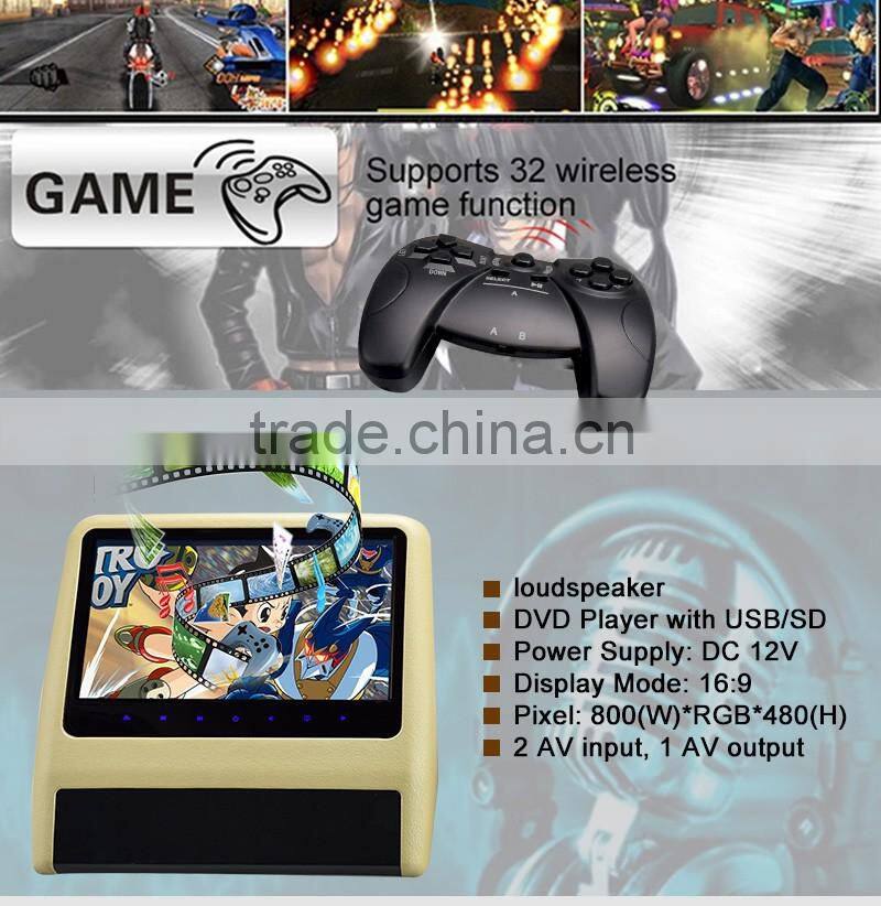 DS-909D universal 9inch HD digital car headrest monitor with dvd