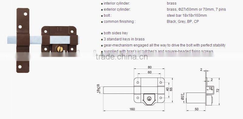 double deadbolt security door lock