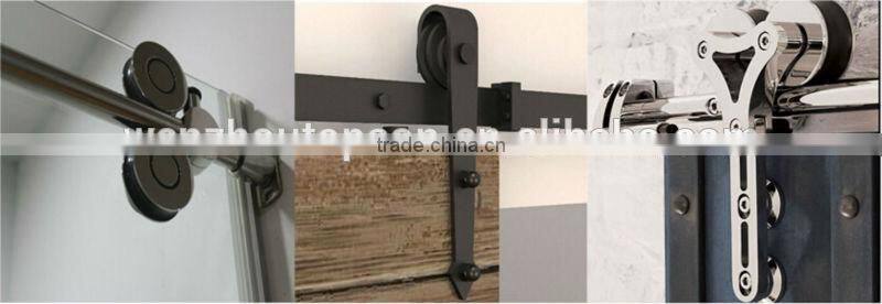 Black Antique Style Steel Rustic Modern Interior Solid Wood Sliding Barn Door Hardware