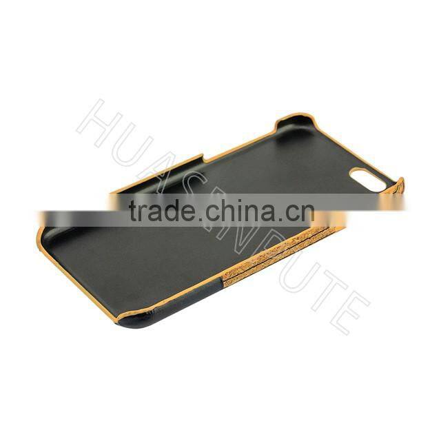 Real Wooden and PU Leather Back Cover Case For Apple iPhone 6s