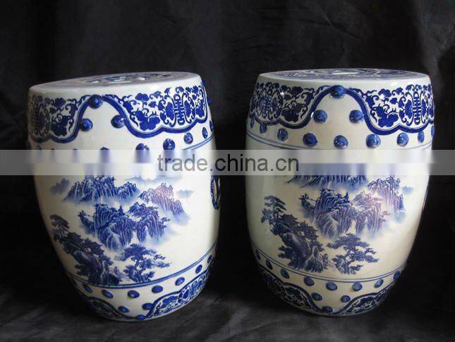Chinese antique beautiful procelain drum stool