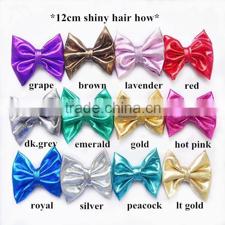 Wholesale candy color DIY craft flowers - kids shoe Decoration Shiny Golden Bow