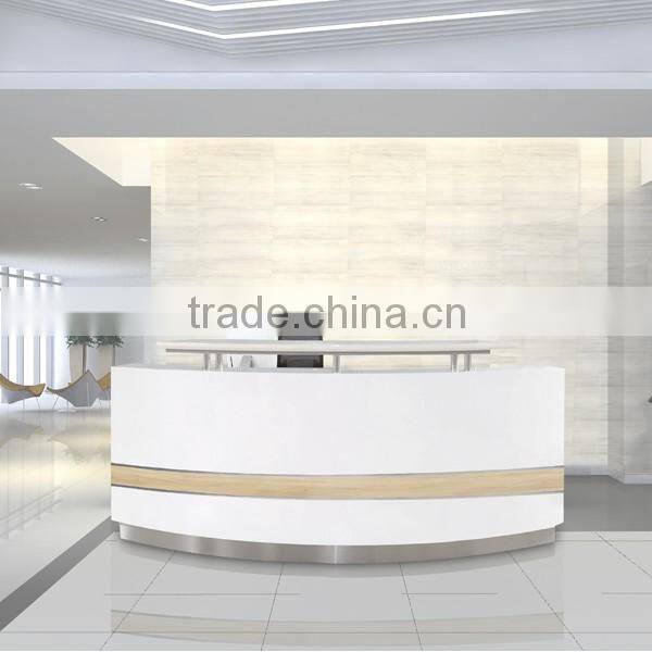 Best selling white curved reception desk
