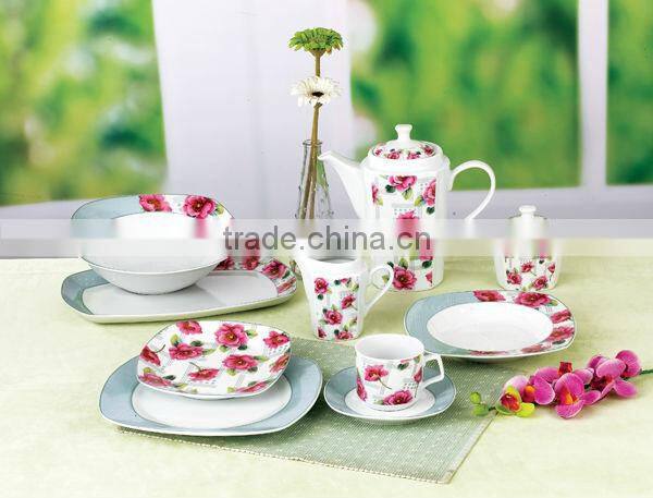 High grade porcelain chinaware set with color box/chinaware set ceramic dinnerware