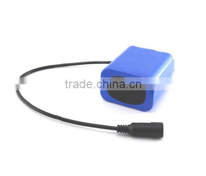 11.1V/12V 4400mAh 18650 li ion high rate rechargeable battery for head lamp, font light, LED Lighting