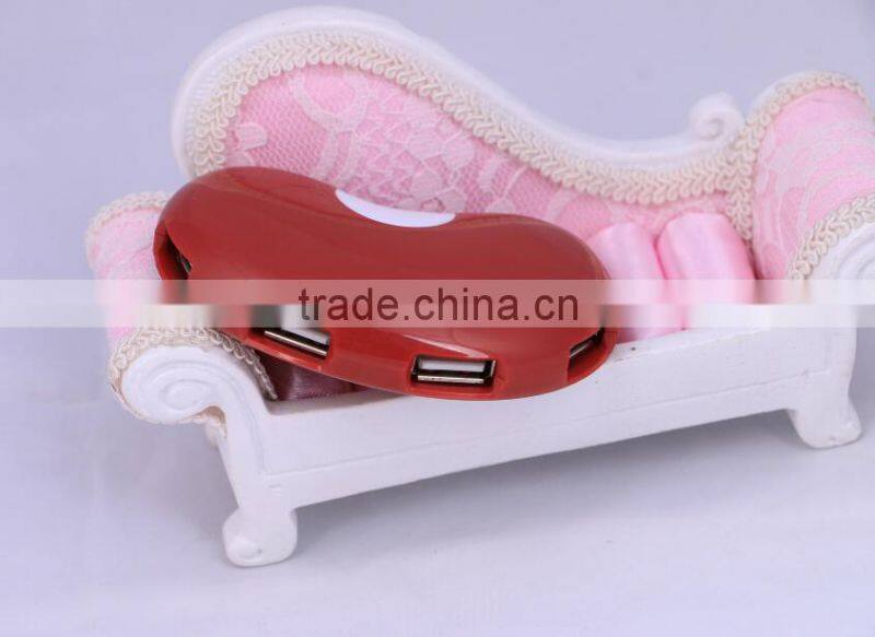 Factory wholesales for promotion bean shape best gift usb2.0 4 por hub