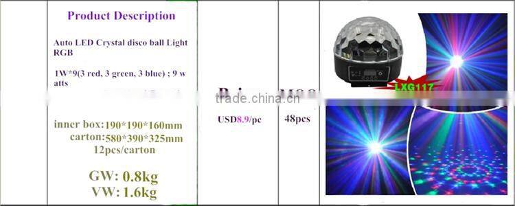 led crystal magic ball light Indoor LED Crystal disco ball Light