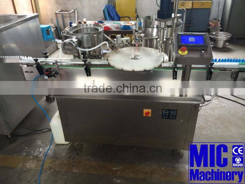 Micmachinery easy control liquid filling machine 30ml Oral liquid filling machine Vial filling plugging capping machine