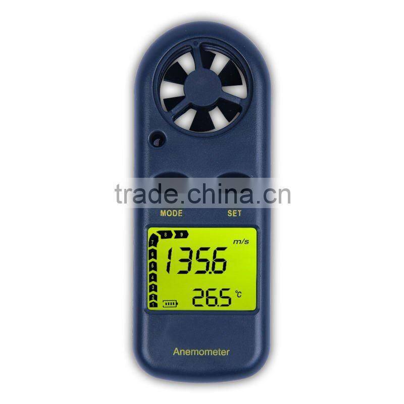 Thermometer Velocity Flow Meter Bar Graph C / F Air Wind Speed Anemometer