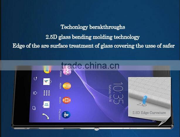 2.5D ultra thin explosion proof 9h tempered glass screen protector for sony xperia zr