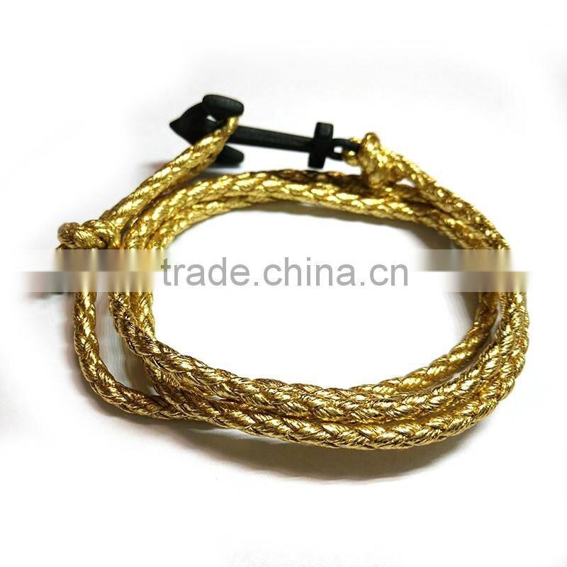 diamond infinity bracelet fashion anchor charms wax rope bracelet led slap band leather bracelet sailor anchor