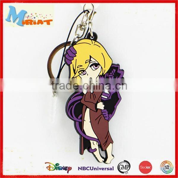 PVC Material high quality oem 3d logo pvc keyring