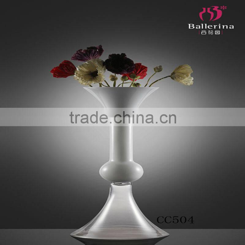 White Glass Trumpet Vases Wedding centerpieces