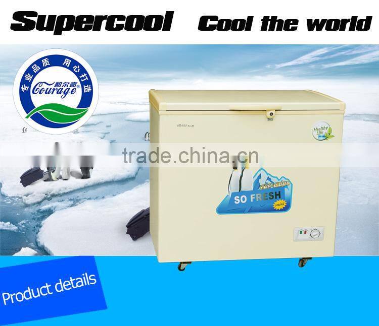 208L electric home appliance glass door cheap china freezer