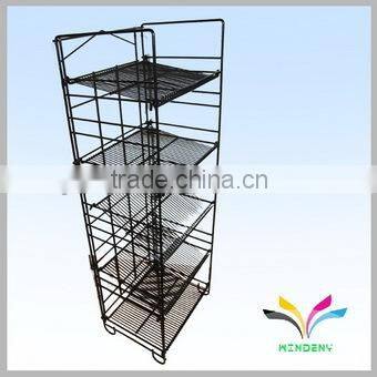 High quality sturdy hotel metal 4 tiers foldable luggage rack