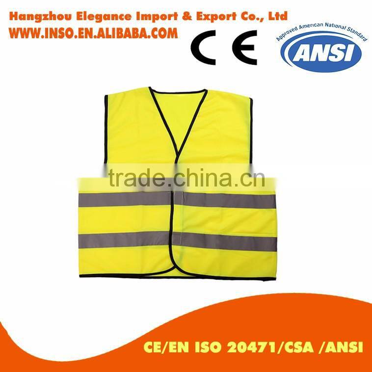 Road Safety Protection Vest Quality hi vis vest Two Stripes EN20471 Safety Vest