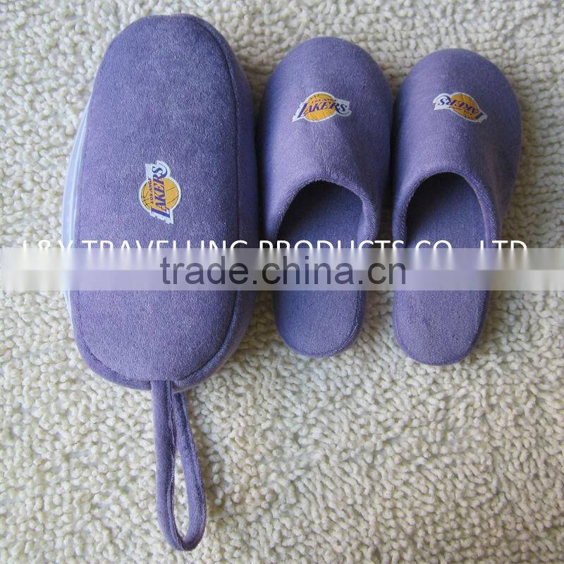 Preimum quality terry travel slippers with bag
