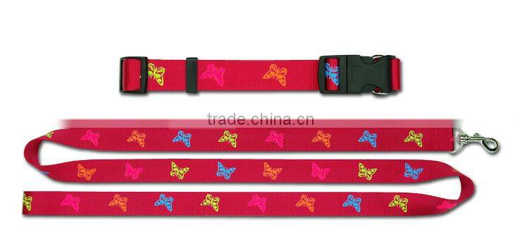 Customized sublimation printing pet leash and collar for sale