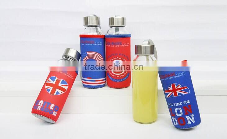 wholesale custom private lable reusable glass water bottle bpa free