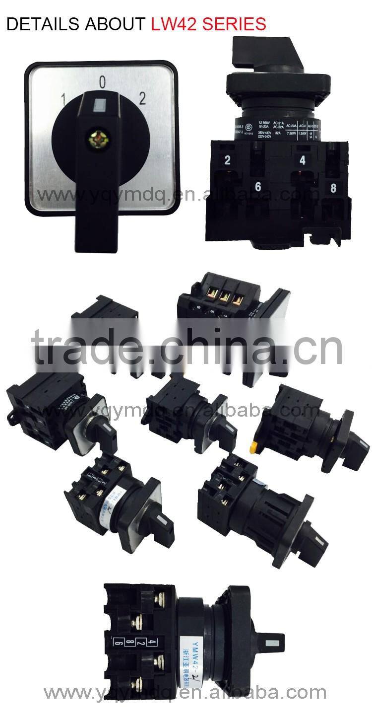 Changeover rotary cam universal switch LW42 LW40 Series 100A 3 poles panel installation electrical high voltage control machine
