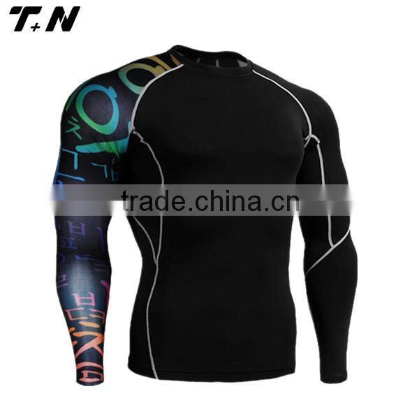 Long sleeve compression shirt,rash guard sublimated