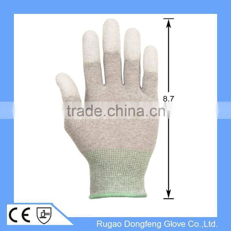Carbon Fiber Finger Fit ESD Gloves for Cleanroom Safety and Antistatic Protection Use