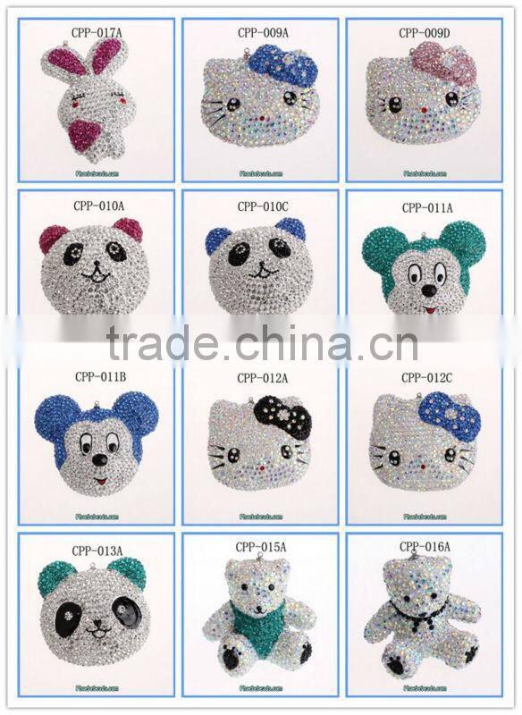 Wholesale 3D Colorful Rhinestone Strawberry Dangle Charms For Jewelry Making CPP-SB001F