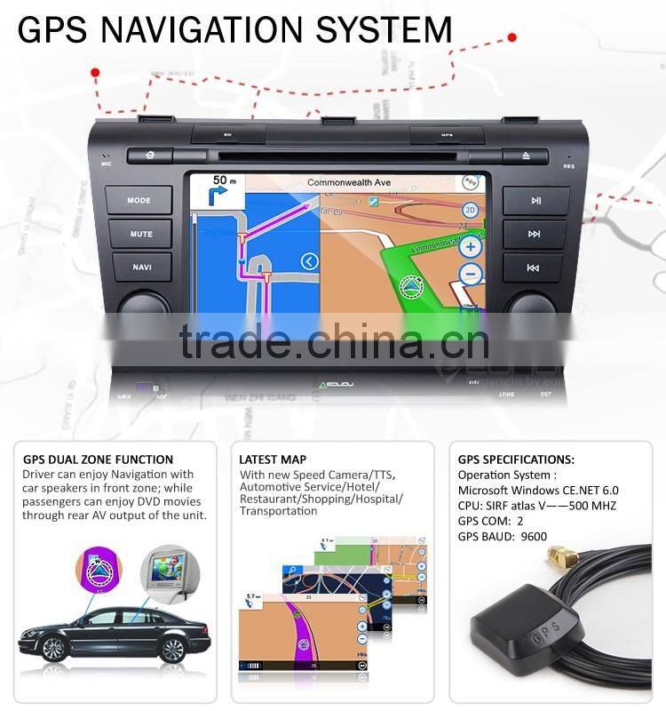 EONON D5151Z 7" Digital Touch Screen Car DVD Player with Built-in GPS For Mazda 3