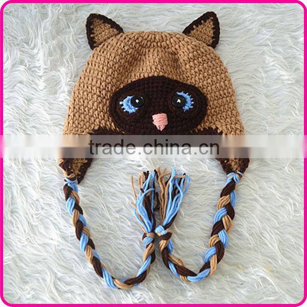wholesale baby winter crochet animal knitted hats kids earflap hats