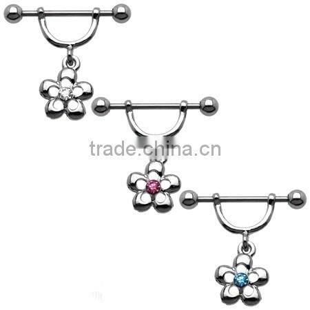 Flower Dangle Nipple Ring Nipple Piercing Jewelry