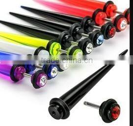 Body Jewelry Acrylic Fake Tapers with Crystal