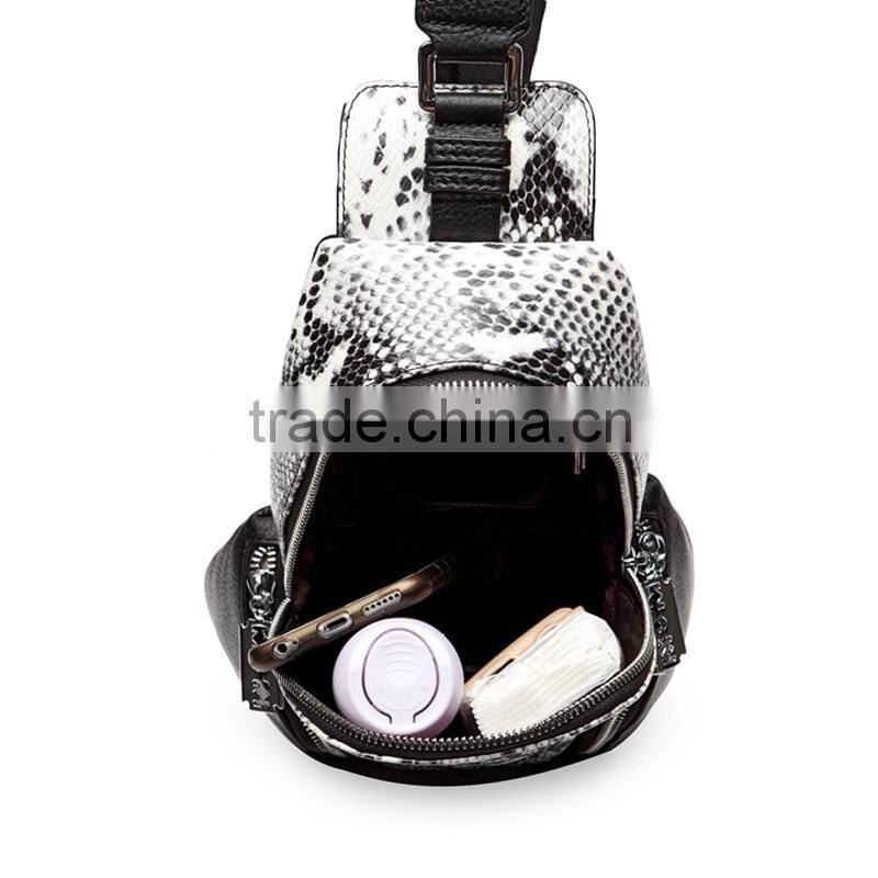 Factory fashion design genuine leather chest bag shoulder bags for man