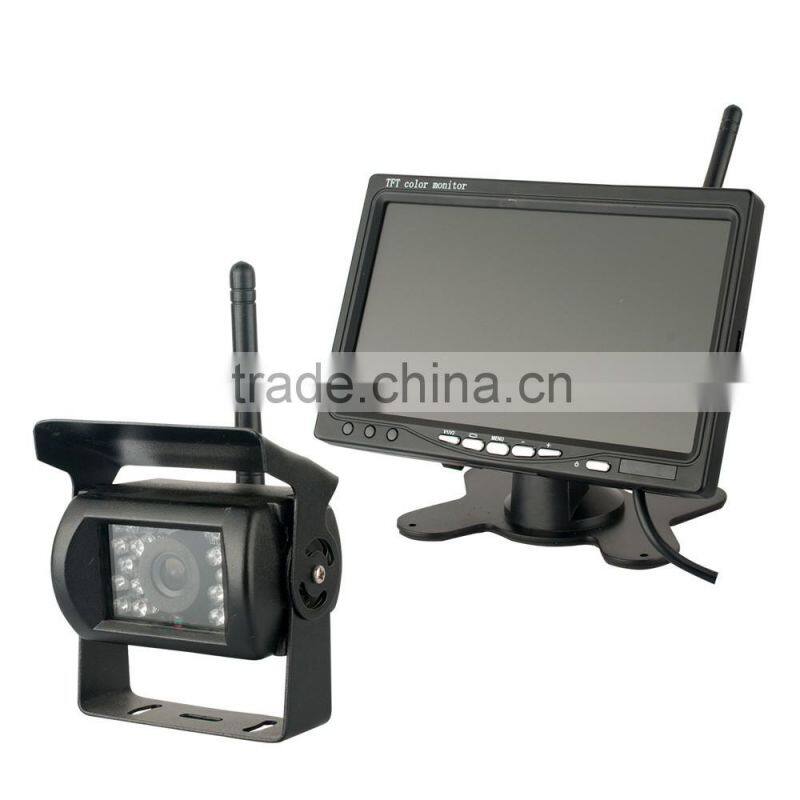 DC12V-32V 2.4G Waterproof IR Wireless Rear View Camera with 7inch Wireless Monitor