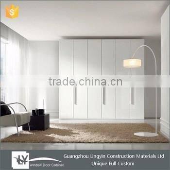 high-quality bedroom wooden clothes wardrobe with 3-4 white high gloss doors