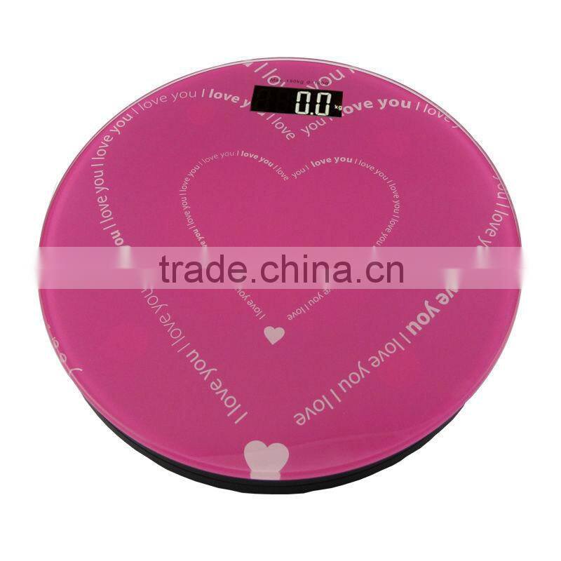 180kg Heart shape scale digital body balance round scale foot scale