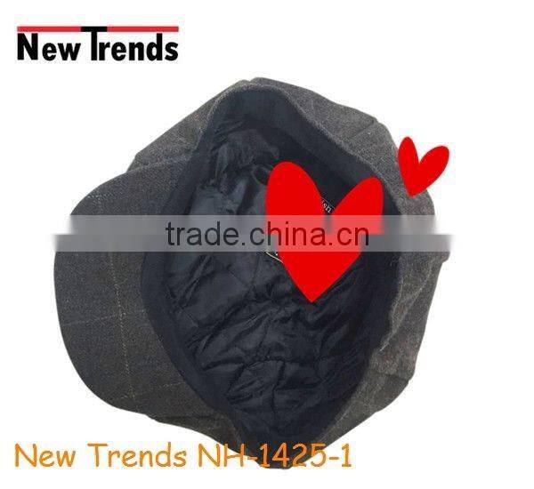 Wool & Cotton man octagonal berets hat newboy caps