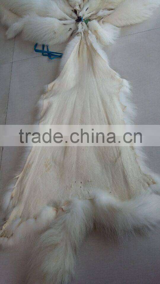 Genuine Animal Skin Raccoon Dog Fur / Real Natural Fur Skin / White Raccoon Skin