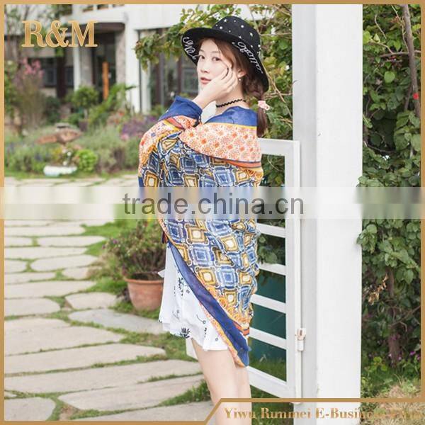 Tassels design digital print polyester scarf China wholesale
