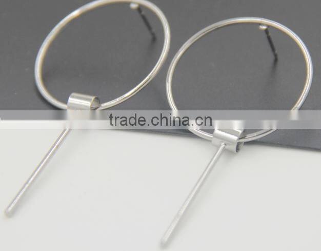 New Arrival Woman Fashion Simplicity Circle Brass Stud Earrings