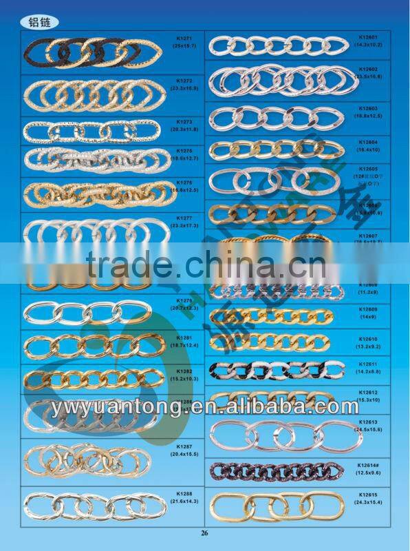 Wholesale fashion cut face aluminum belt chains
