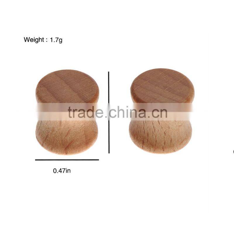 7 Pairs Organic Wood Saddle Plug Ear Plug Earlet Flesh Tunnel - Available in Size 8mm - 20mm