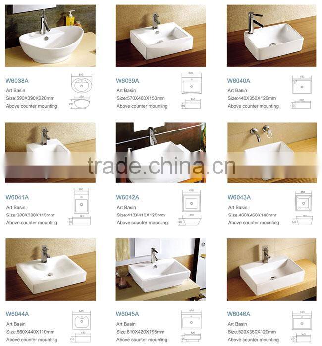 european style color art basin with facuet