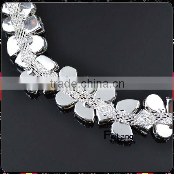 Feilang fuchsia color and rose color fancy stones chain,wedding dresses accessories