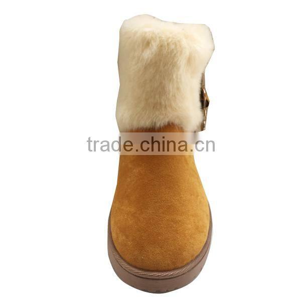 2015 Hot selling fur ladies warm snow boots cheap