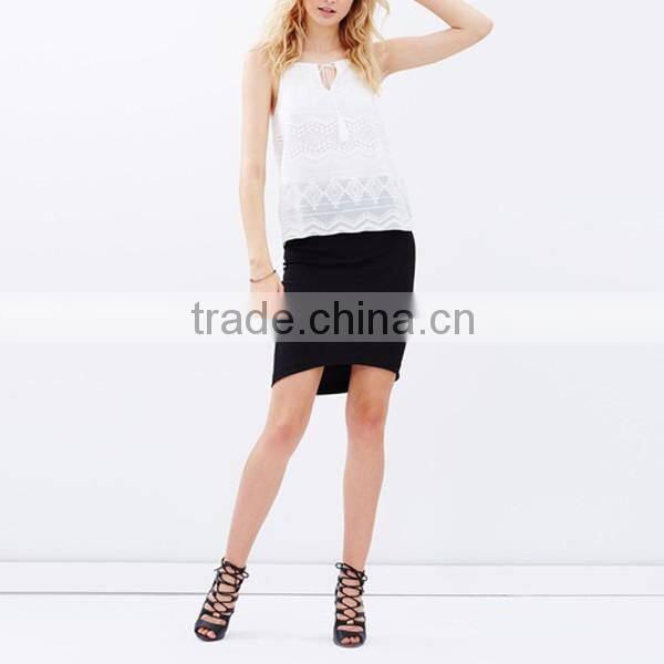 Latest sexy embroidered spaghetti straps fancy ladies tops design, printing girls top