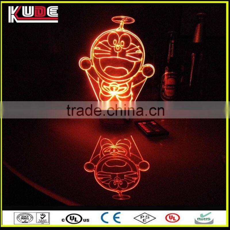 Rechargeable 3D LED Night Light Acrylic Plate USB Port Table Lamp