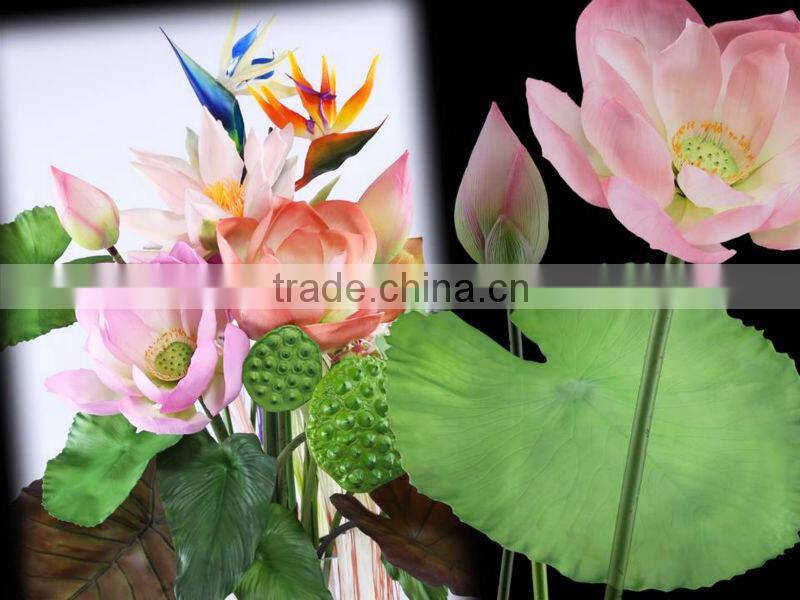 Artificial Flowers PU Lotus Spray and EVA Floating Lotus